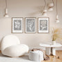 white botanical poster set grey modern wall art for home decor