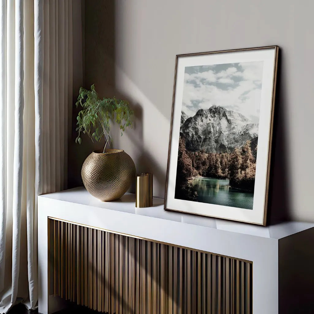 mountain lake poster living room wall decor