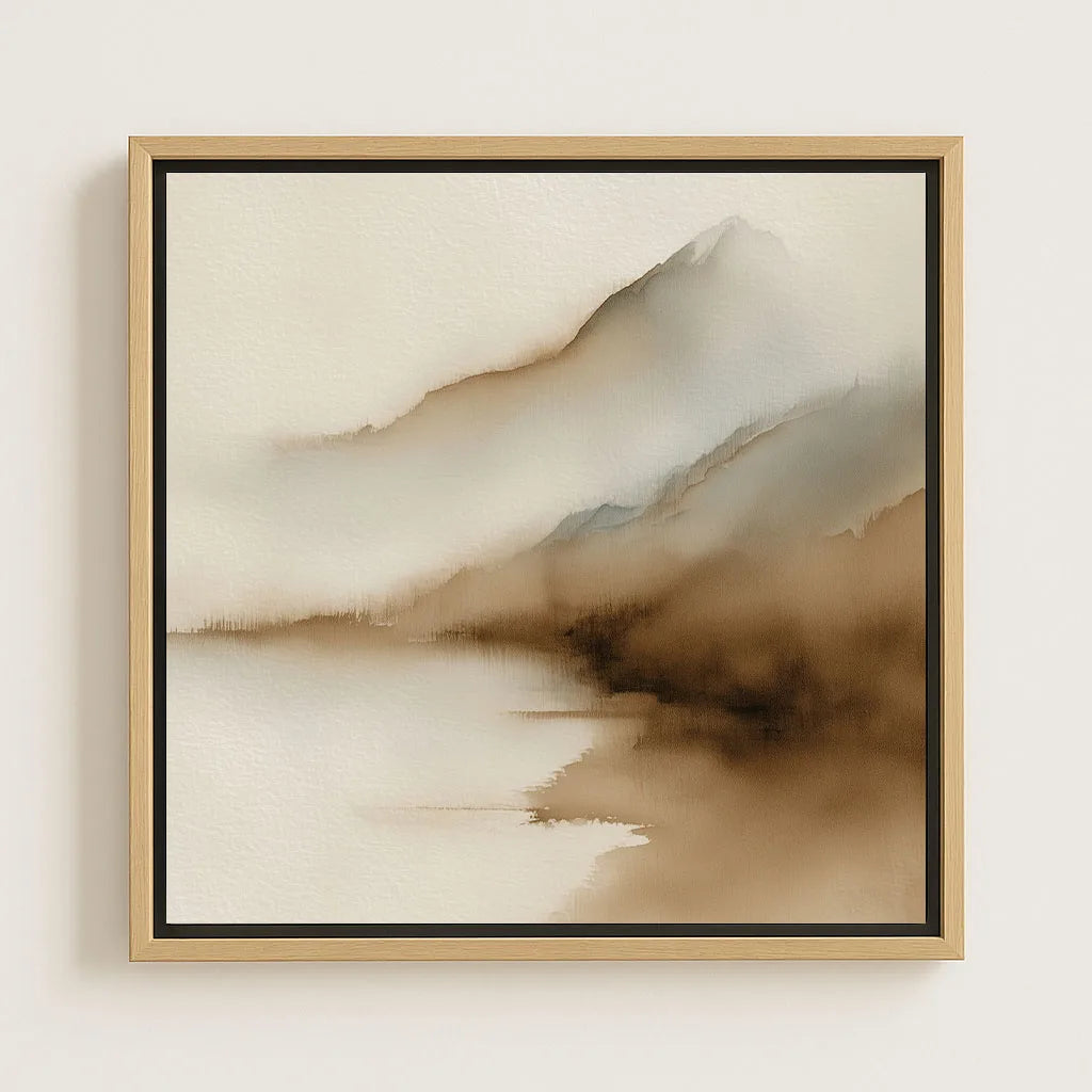 Gerahmtes Leinwandbild – Nebel über dem See