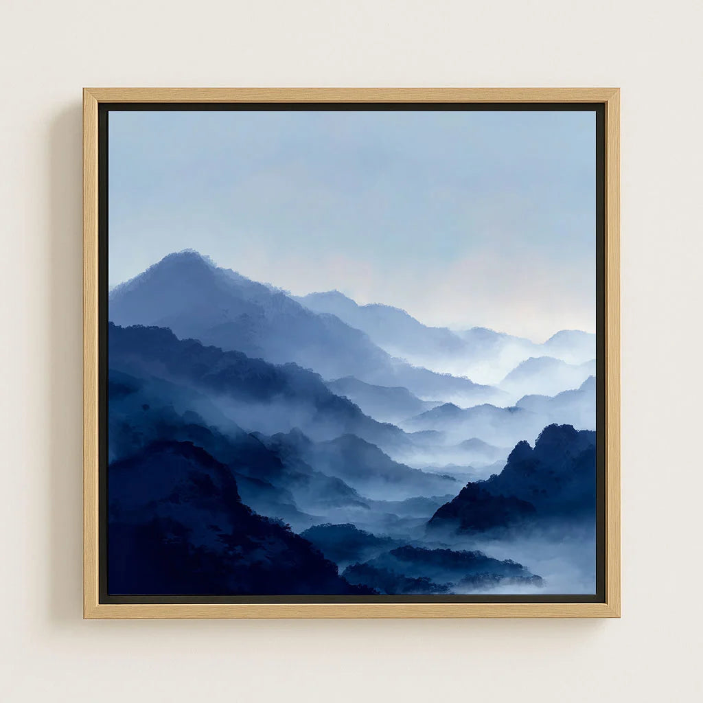 Gerahmtes Leinwandbild – Blaues Tal