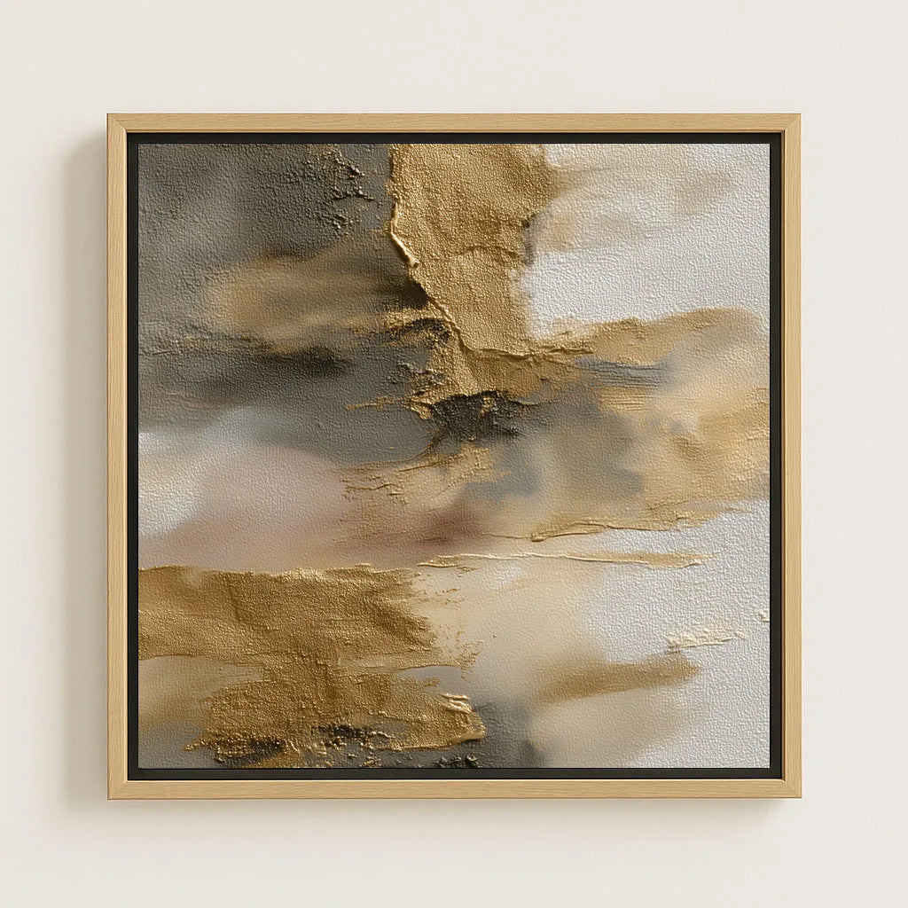 Gerahmtes Leinwandbild – Goldene Reflexionen