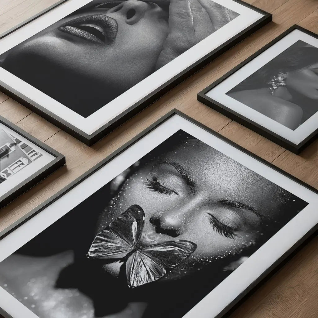 noir style portrait wall art black white