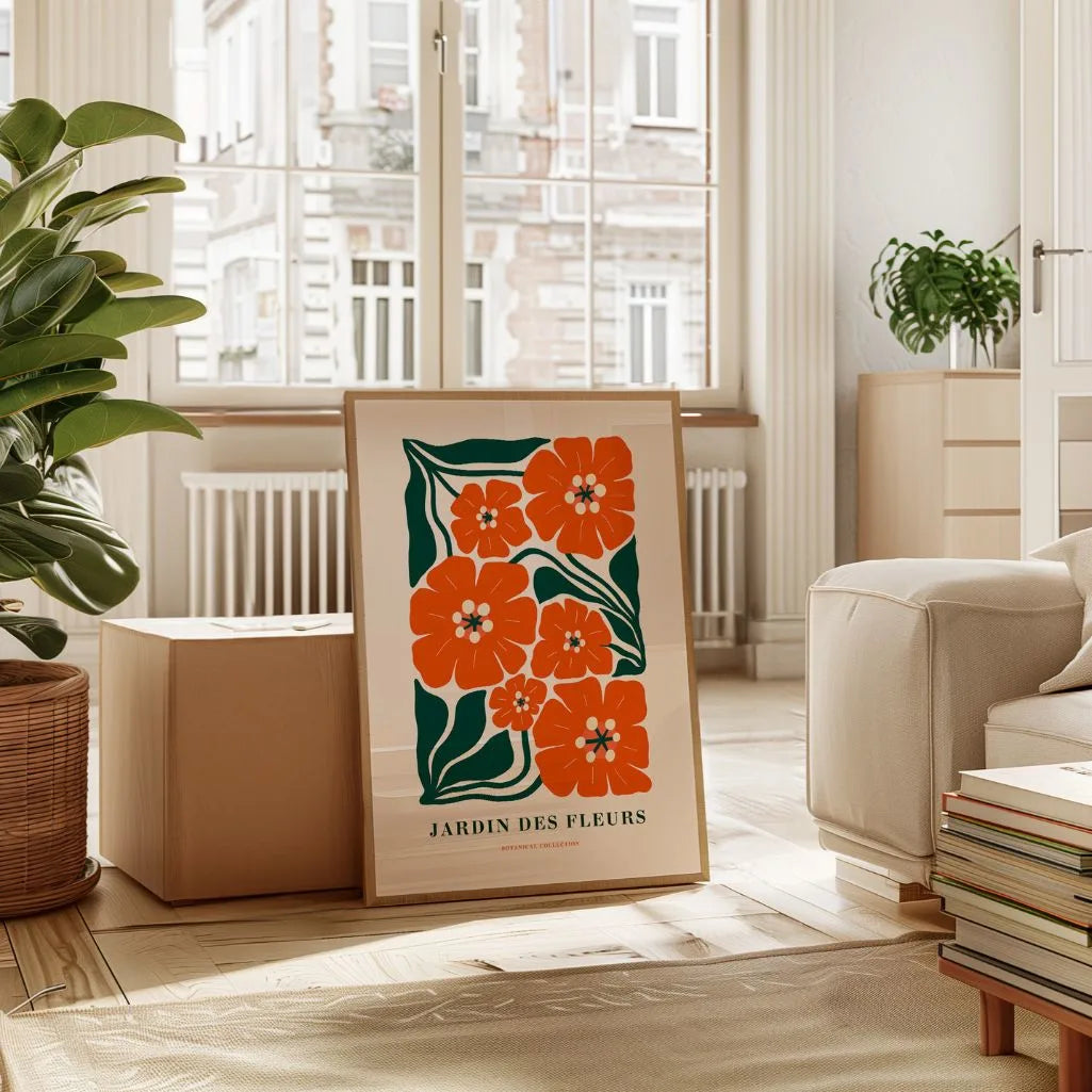 orange flower detail poster