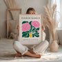 Close up of pink peonies poster showing vibrant colors and floral detail