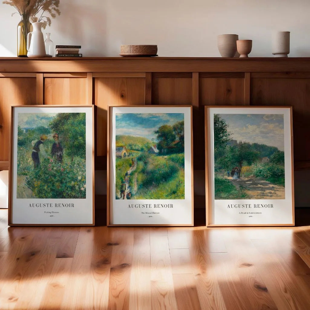 Auguste Renoir poster set with people in nature for cozy home decor