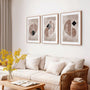 retro geometric shapes poster set of 3 modern vintage wall decor