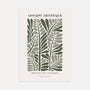 retro green leaves poster botanical wall art