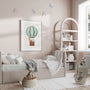 safari animals balloon poster kids bedroom wall art