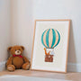 safari animals balloon poster kids gallery wall
