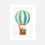 safari animals hot air balloon poster kids wall art