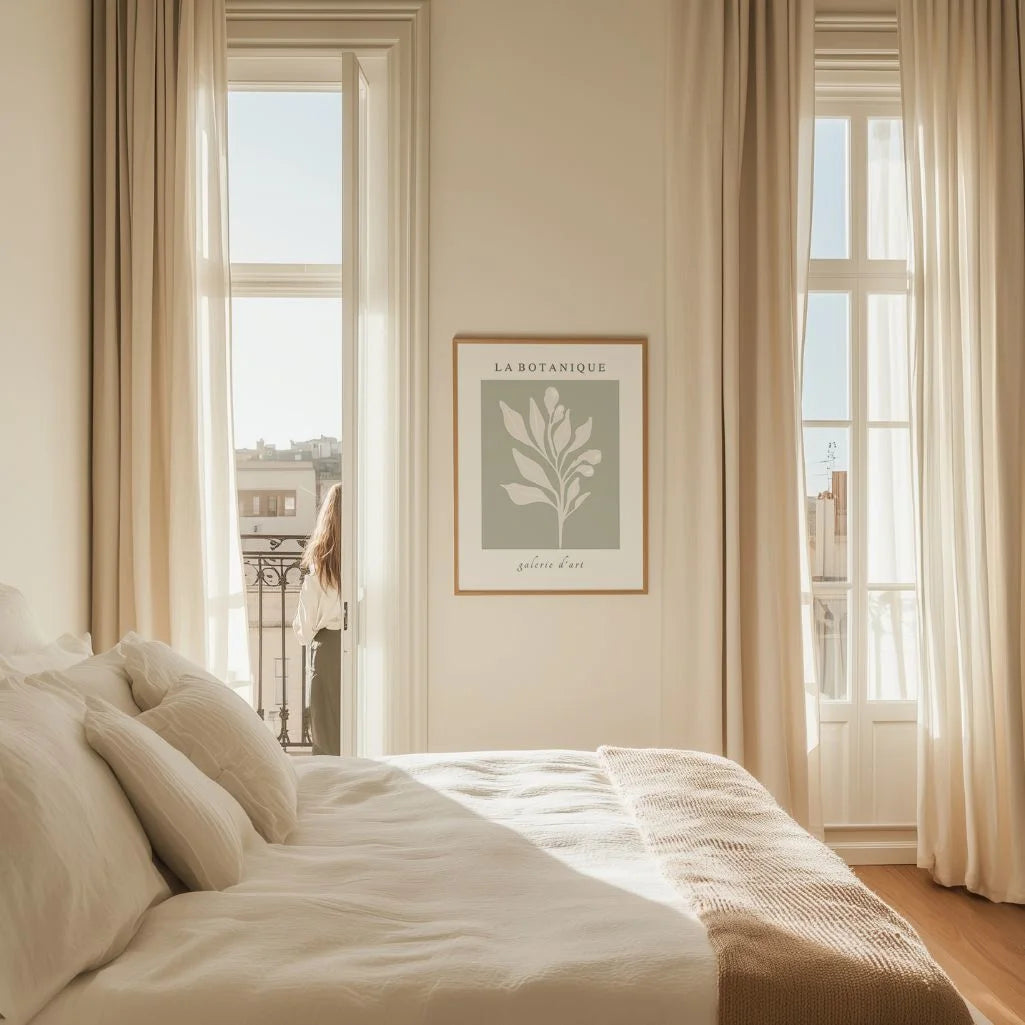 sage botanical poster living room modern scandinavian decor