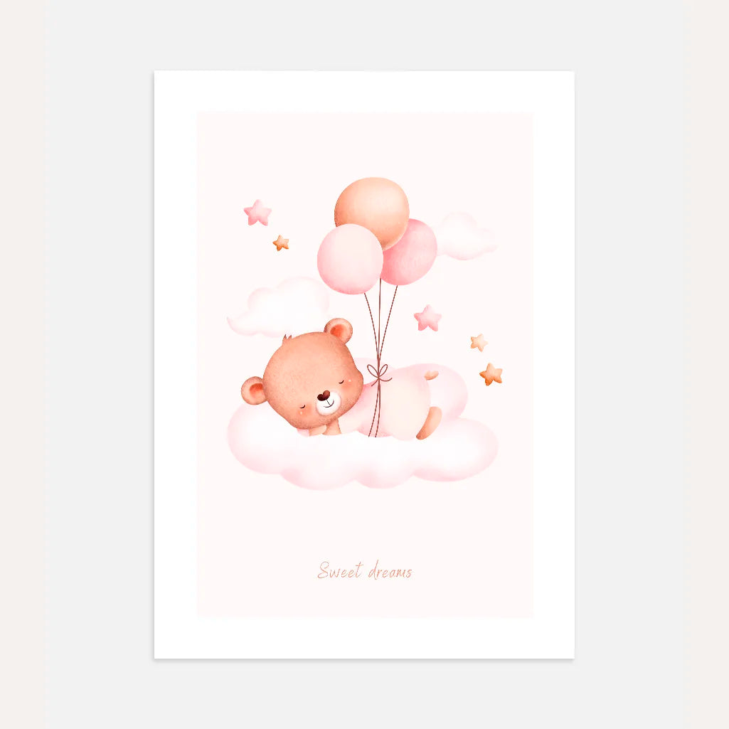sweet dreams bear poster kids wall art