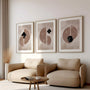 vintage inspired abstract poster set of 3 warm neutral wall decor