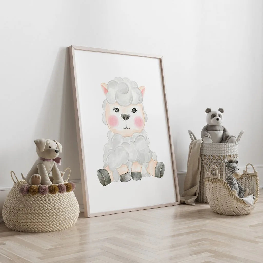lamb poster kids neutral gallery wall