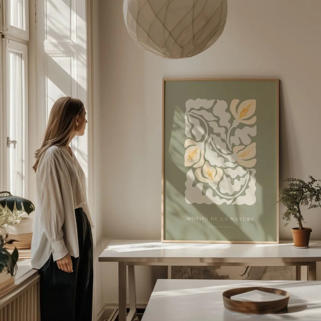 white lilies poster gallery wall natural palette decor