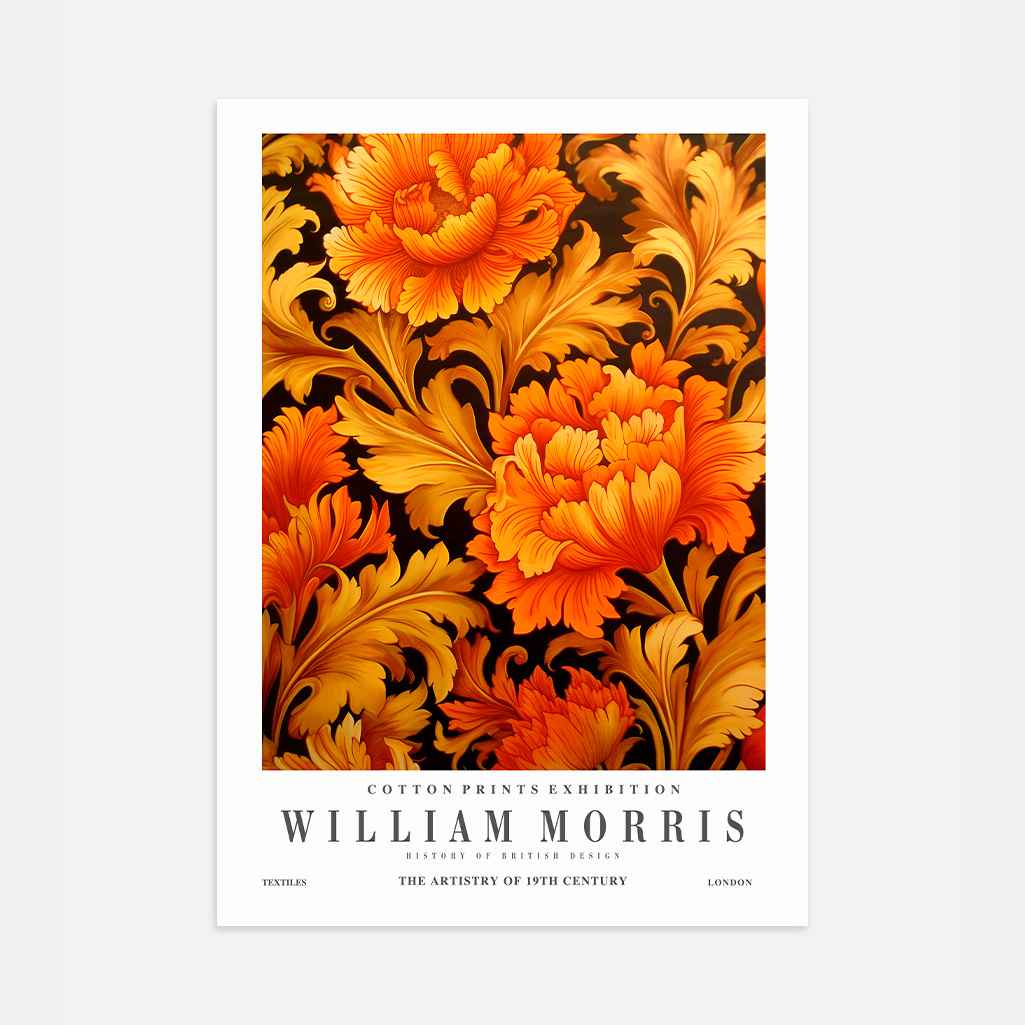 Poster – Goldenes Blumenornament