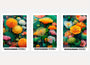 Yayoi Kusama dark forest poster set of 3 with yellow flowers and green nature wall art