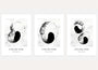 Minimalist zen balance poster set with yin yang inspired brush circles